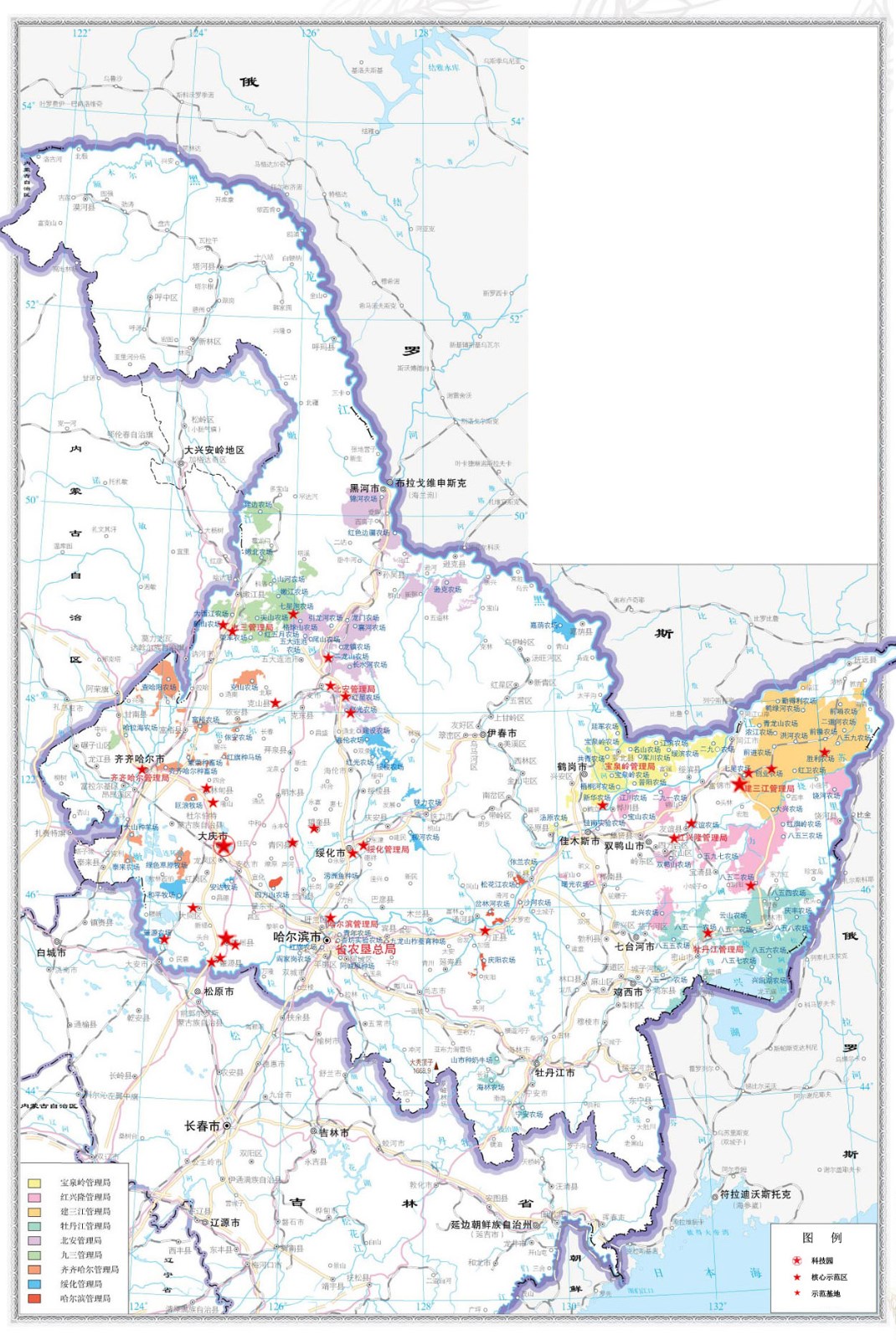 黑龙江农垦地图图片